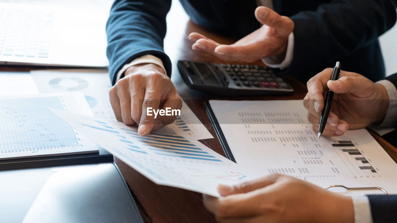 Business people working on table