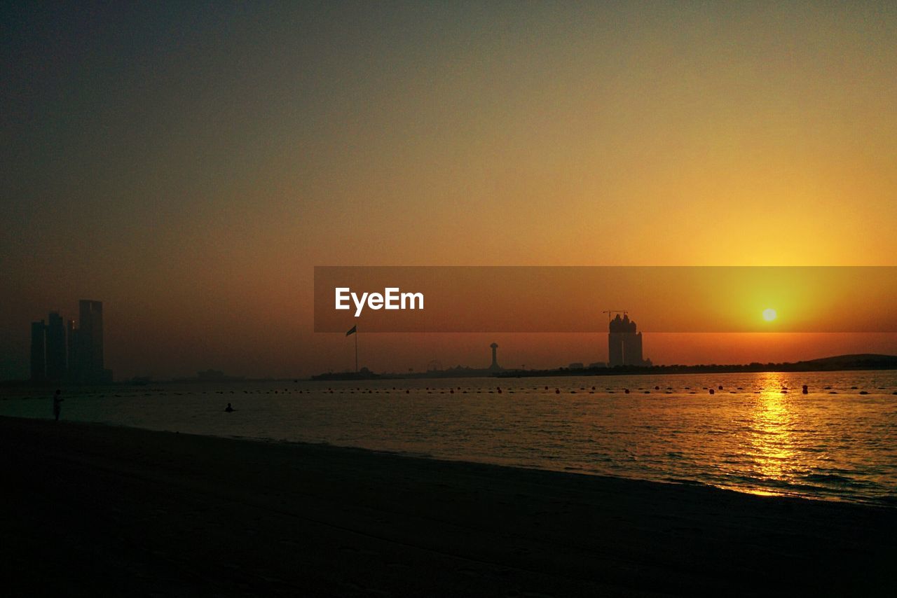View of sea at sunset