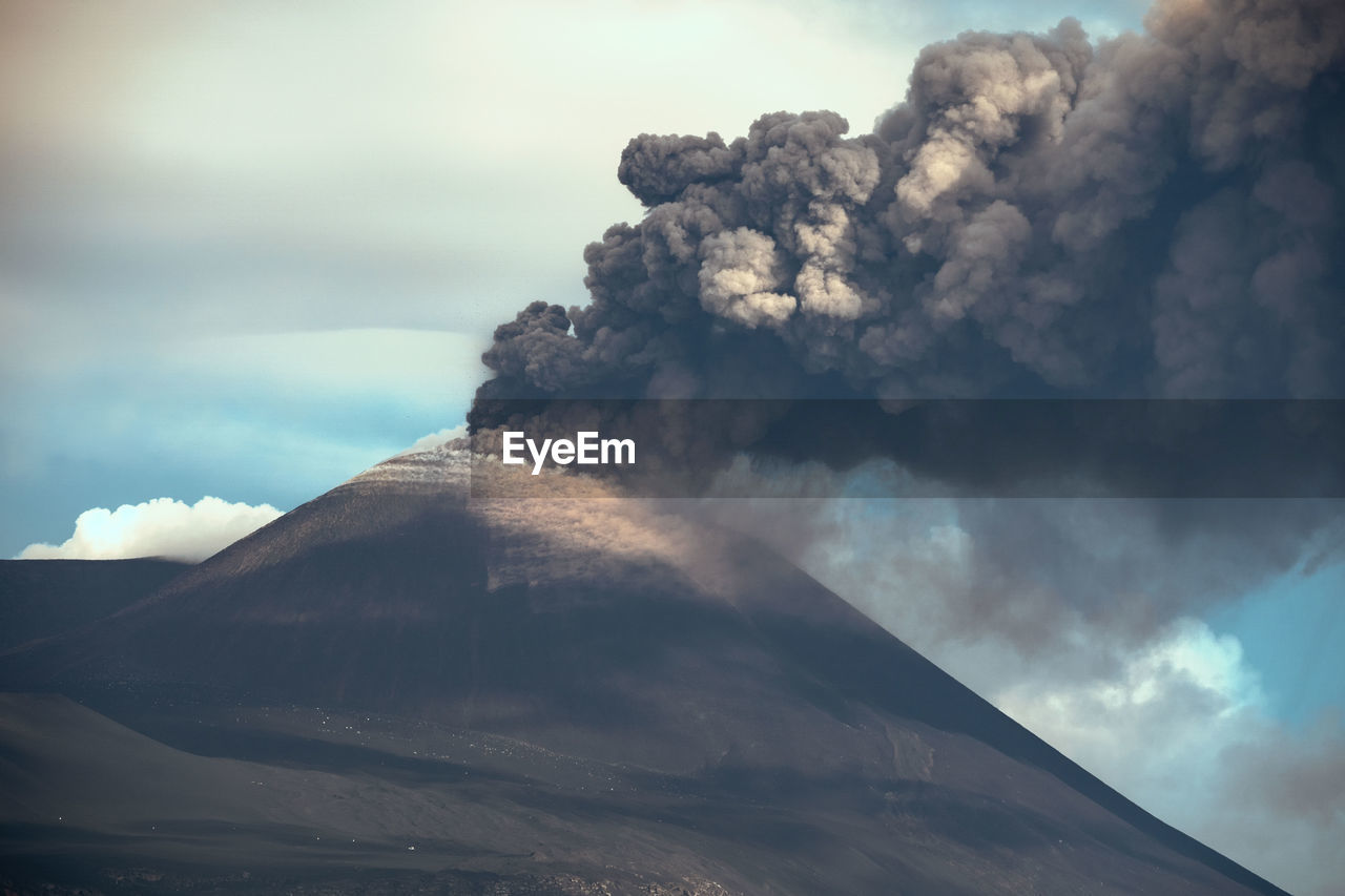 Etna eruption 2022 and winter snow