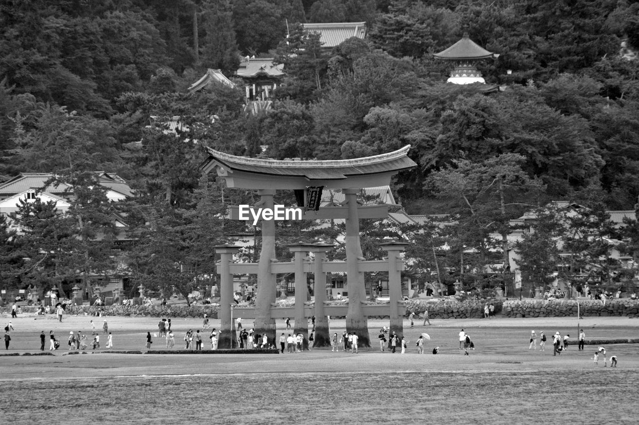 Tori door in miyajima island japan