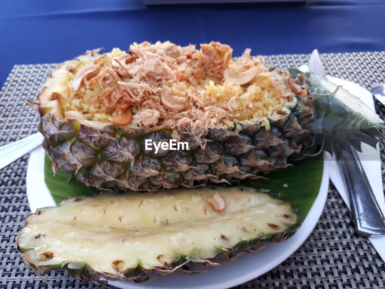 HIGH ANGLE VIEW OF MEAL SERVED ON TABLE