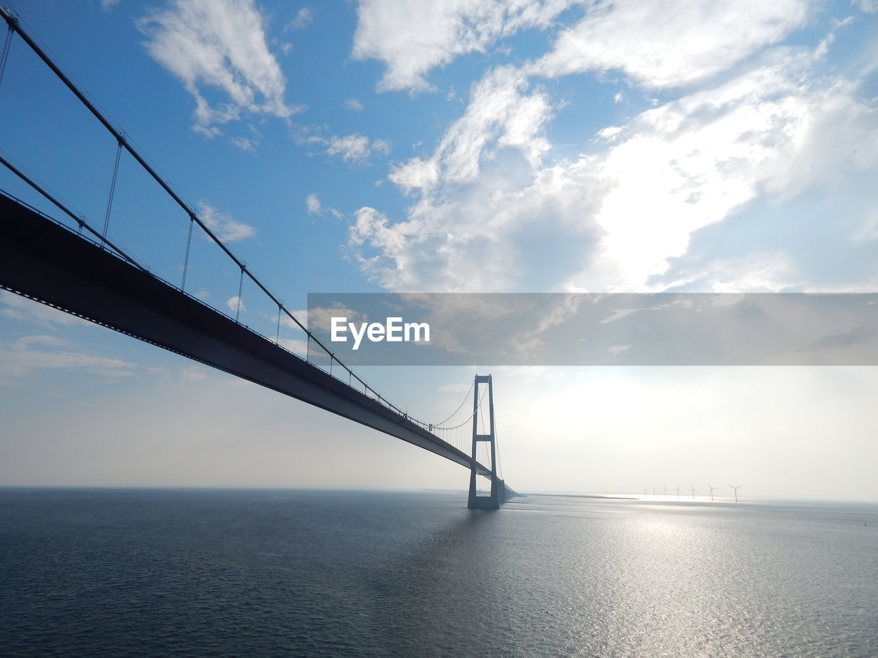 Suspension bridge over sea