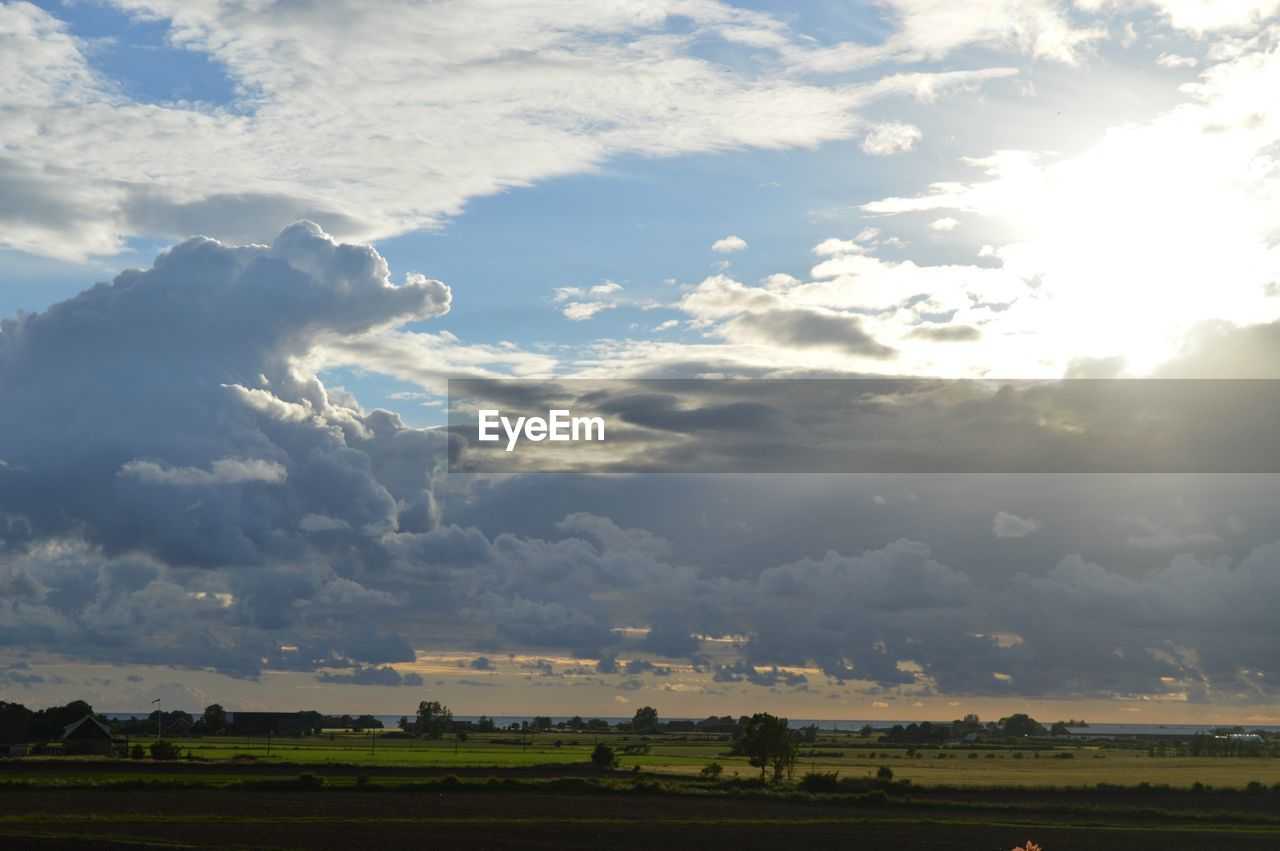 Scenic view of landscape against cloudy sky