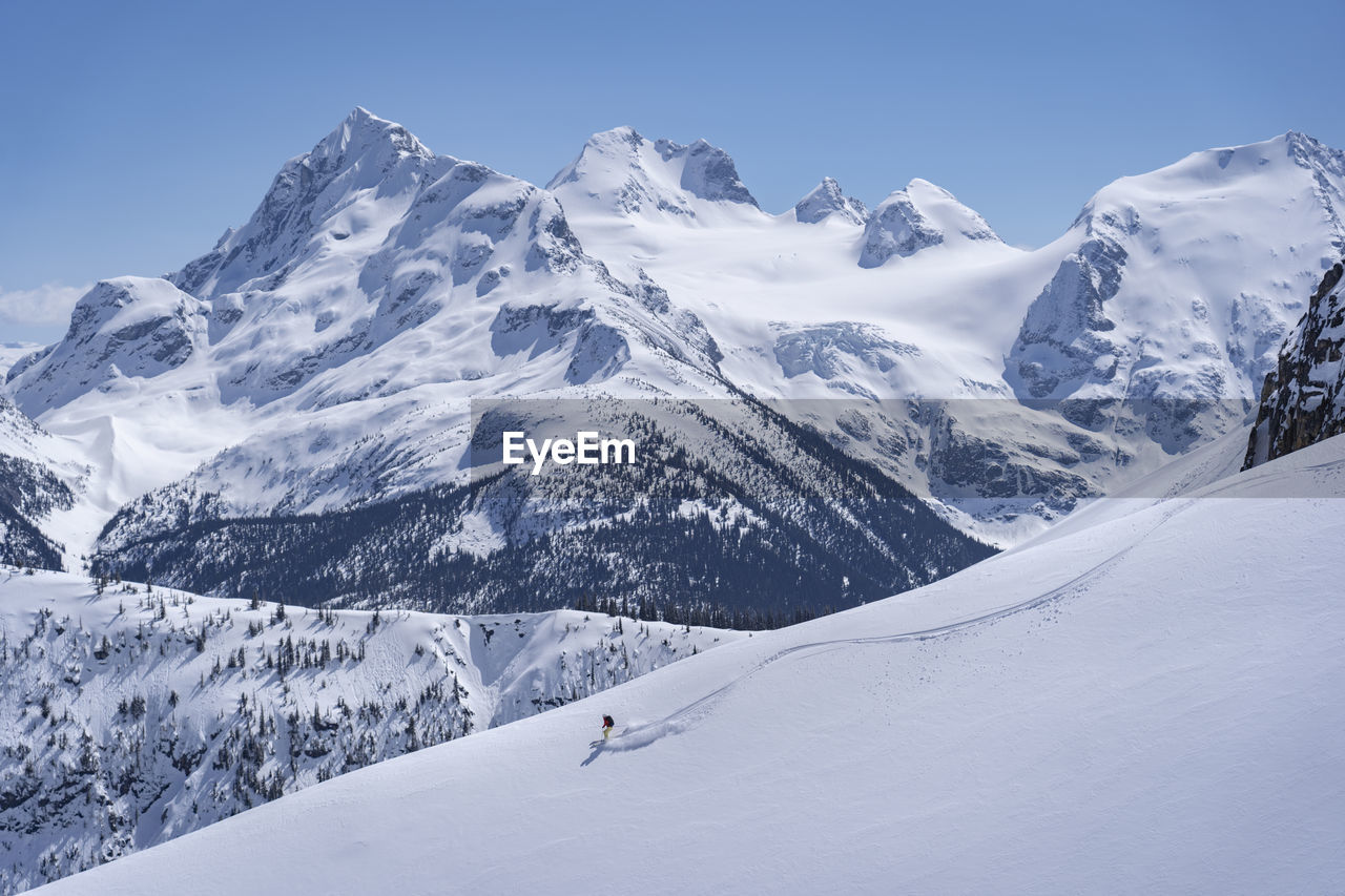 Scenic view of snowcapped mountains