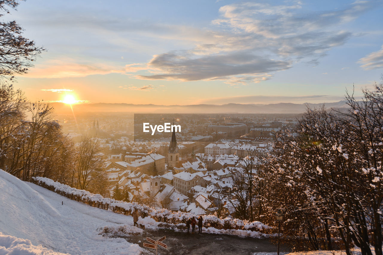 SCENIC VIEW OF SNOW DURING SUNSET
