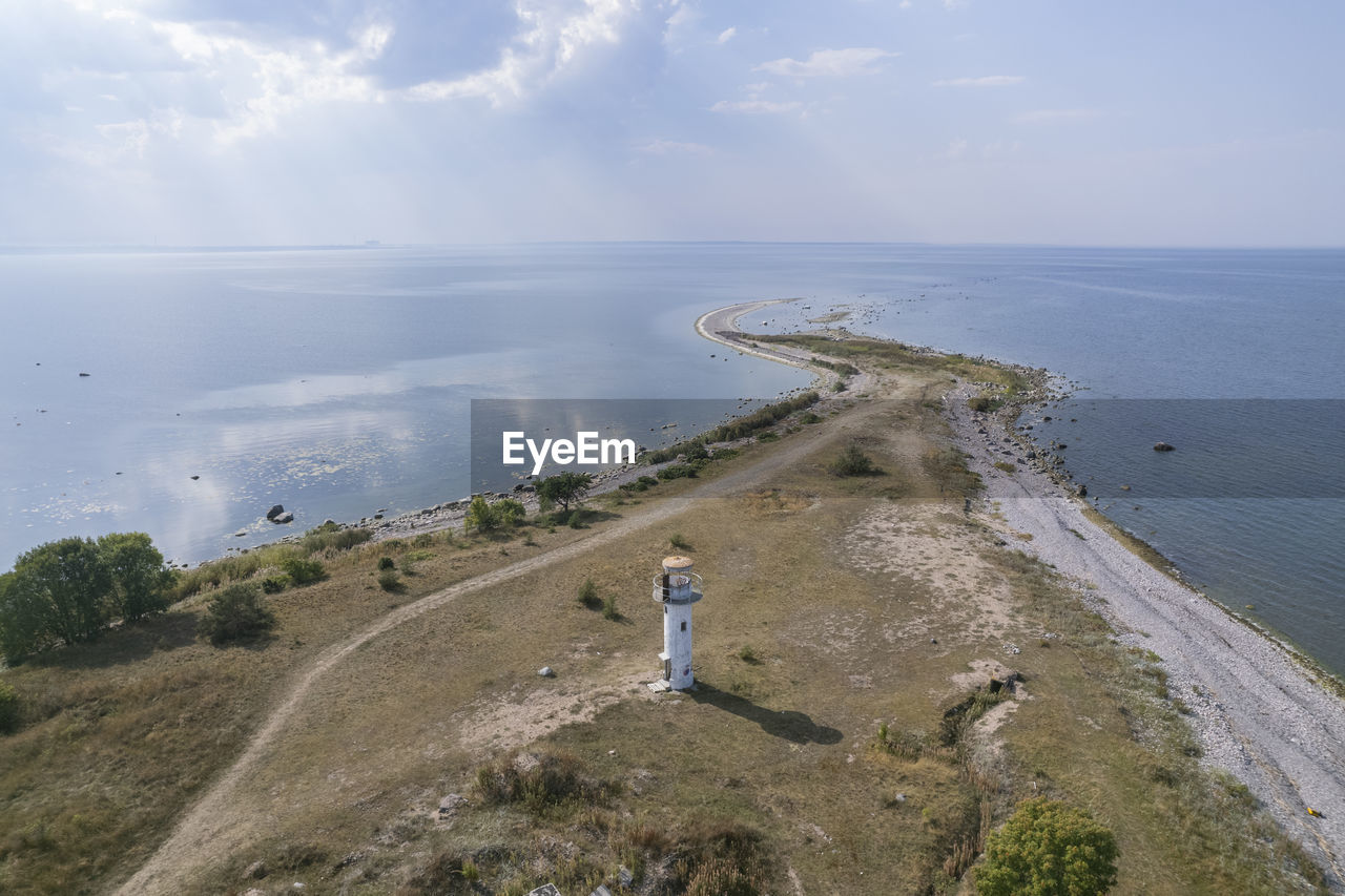 High angle view of beach against sky