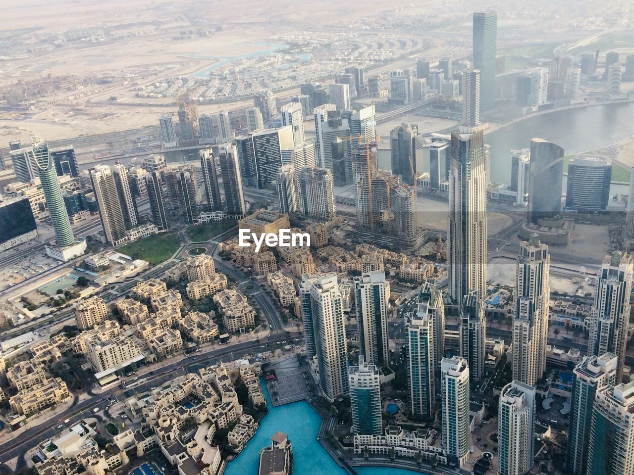 High angle view of buildings in the golden city of dubai