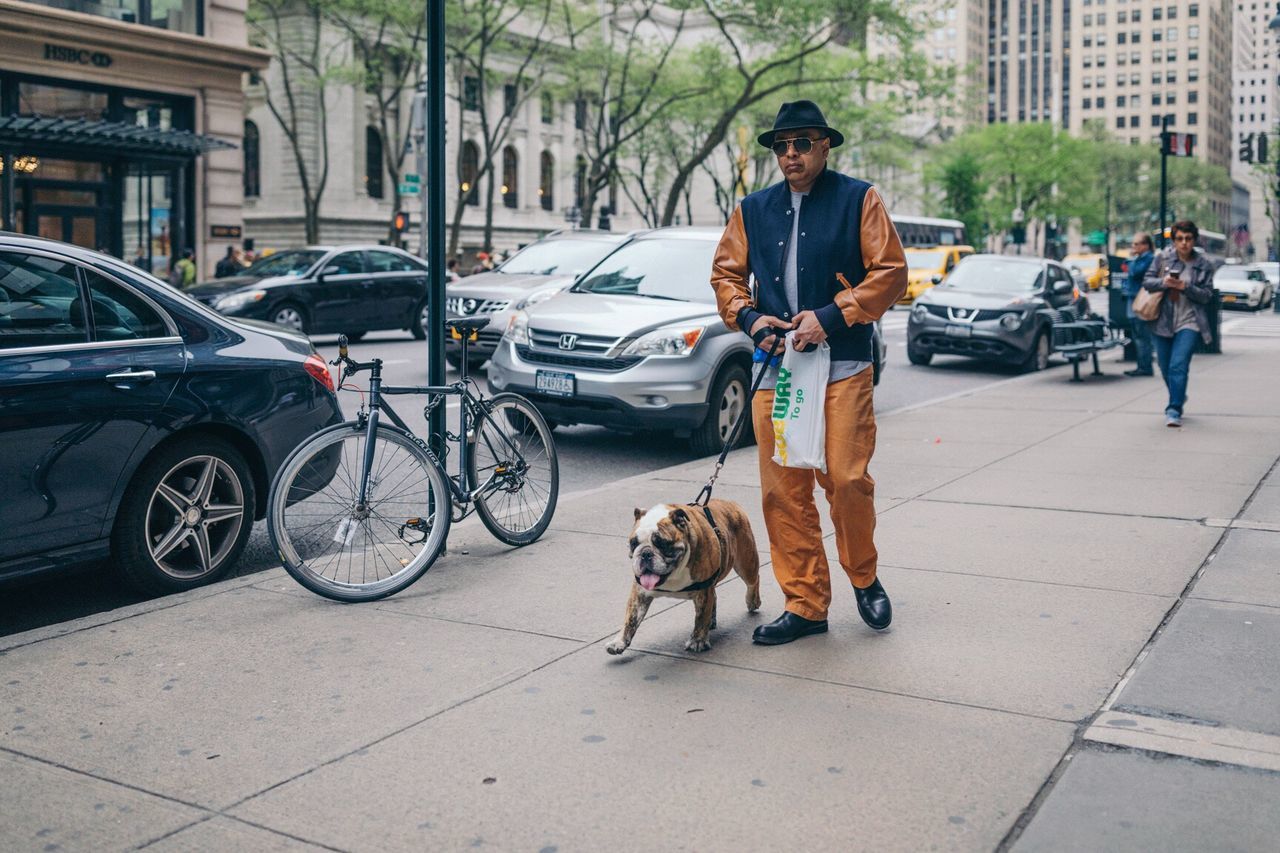 VIEW OF MAN WITH DOG