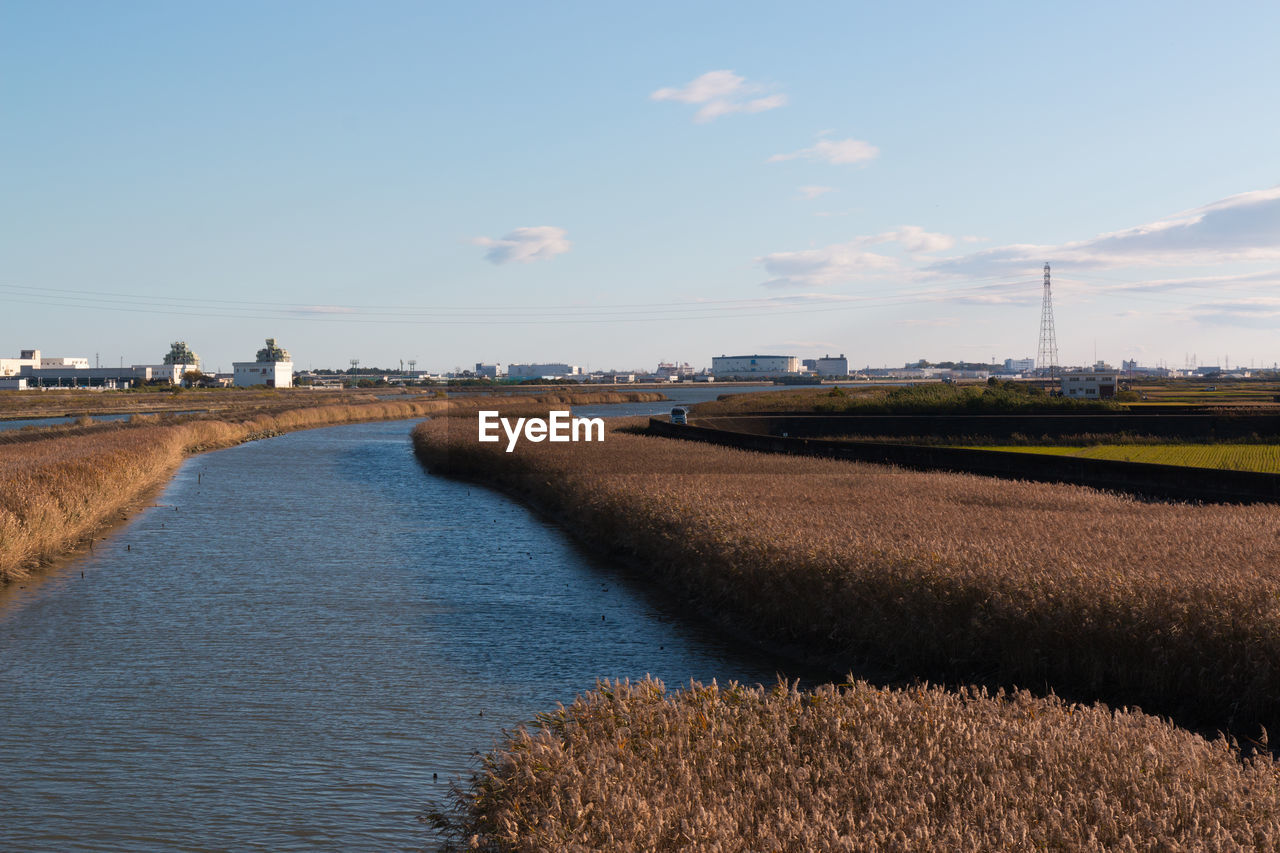 Scenic view of land against sky