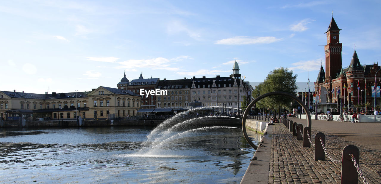 Eiffel tower with river in background