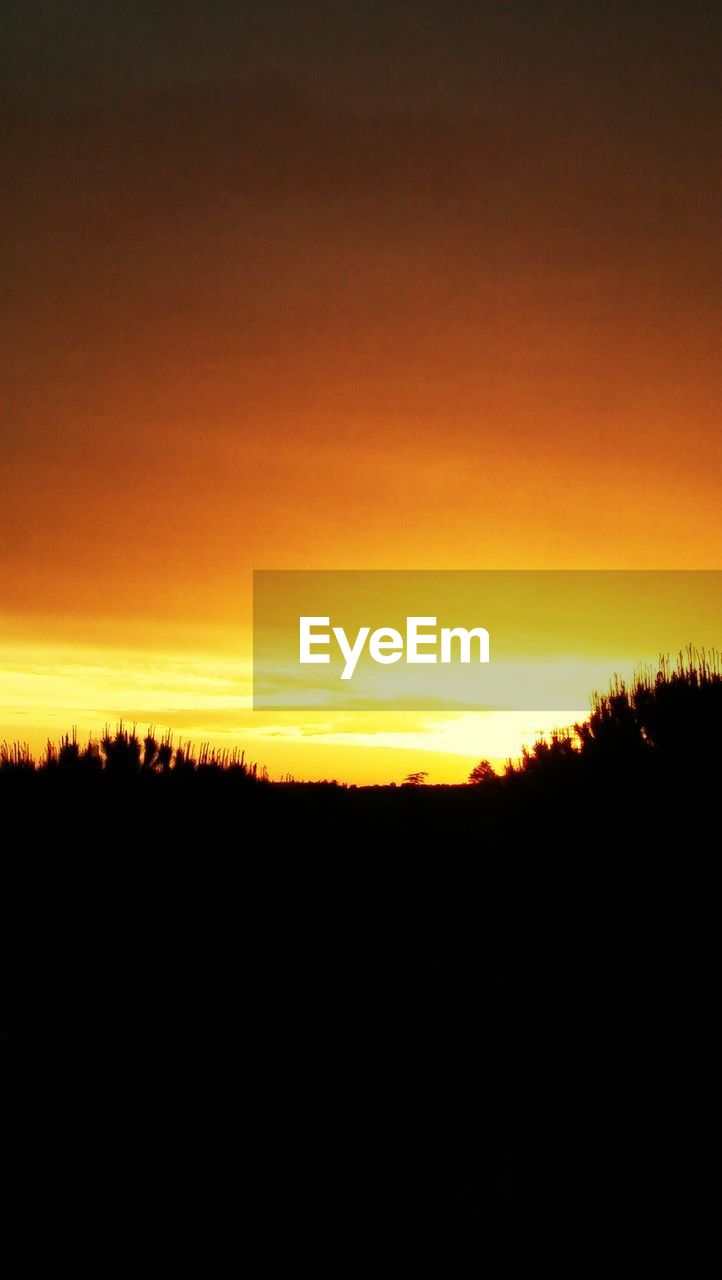 SILHOUETTE LANDSCAPE AGAINST SKY AT SUNSET