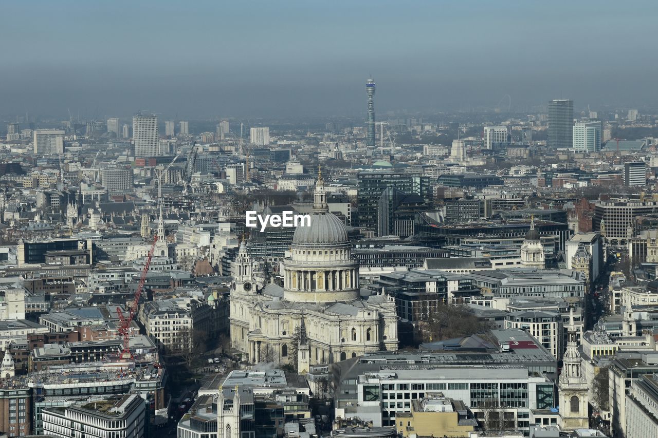 Aerial view of buildings in city