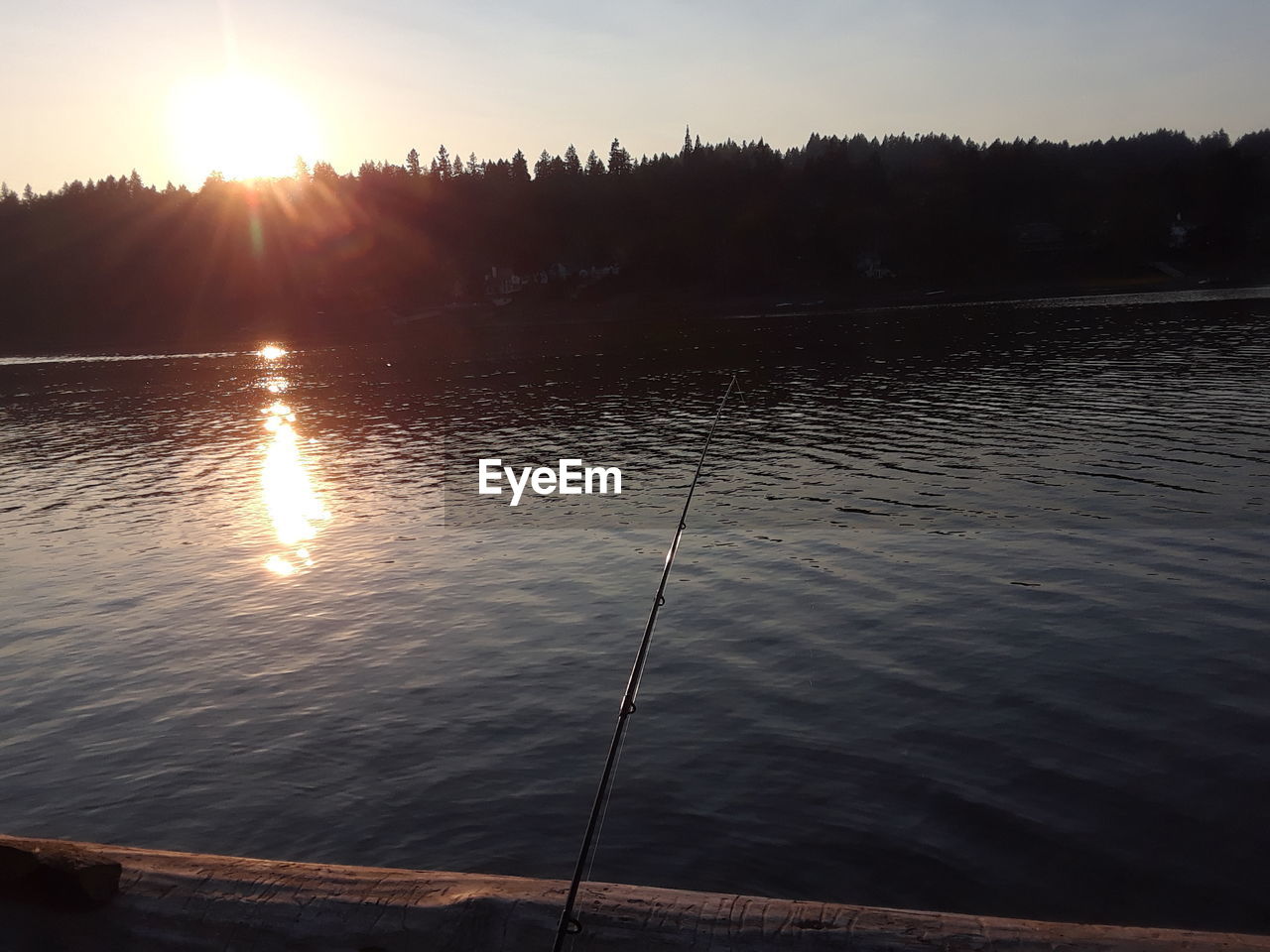 SCENIC VIEW OF LAKE DURING SUNSET