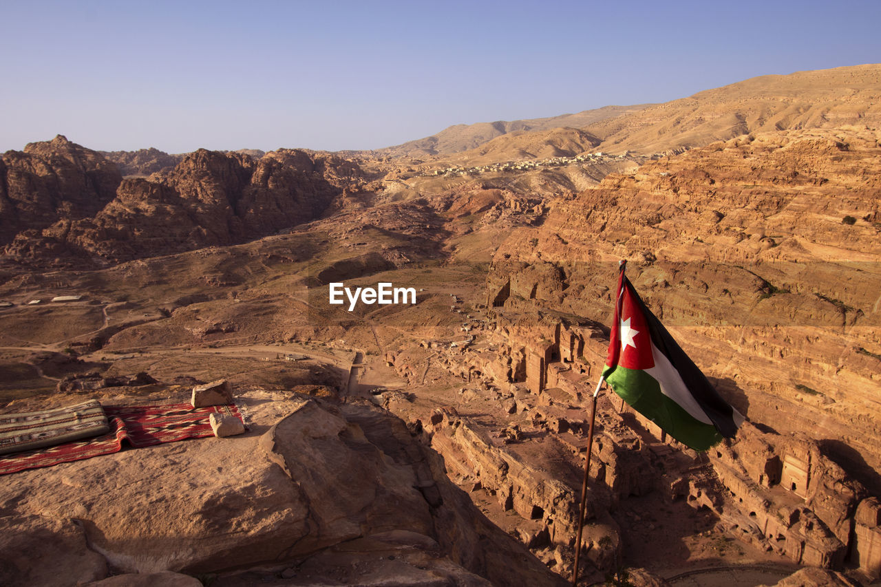 The jordan flag in the sacrifice altar petra