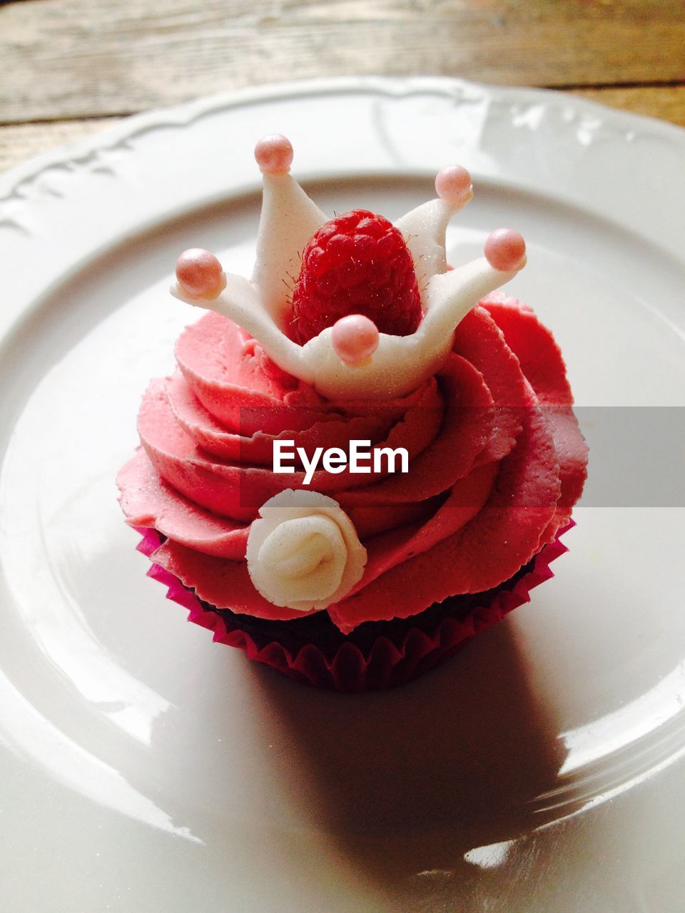 Close-up of cupcake in plate