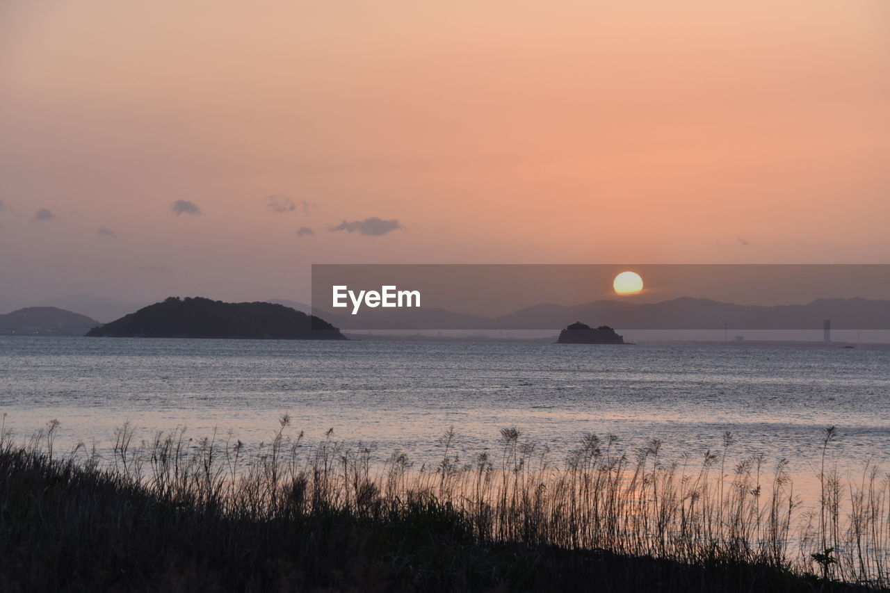 SCENIC VIEW OF SEA DURING SUNSET