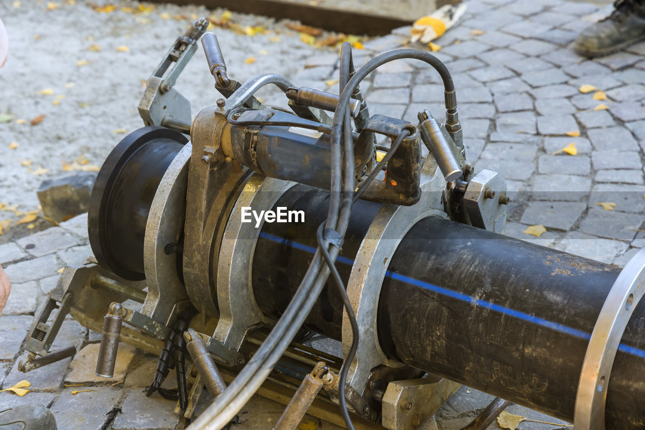 close-up of rusty machine