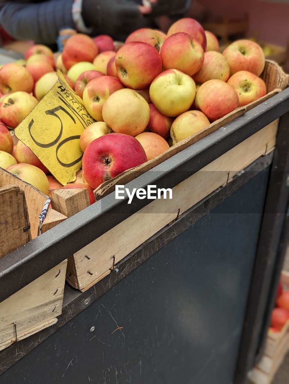 food, food and drink, healthy eating, fruit, freshness, apple, wellbeing, market, apple - fruit, container, crate, abundance, produce, retail, box, plant, market stall, large group of objects, day, organic, business finance and industry, business, no people, outdoors, wood, variation, small business, agriculture, vegetable