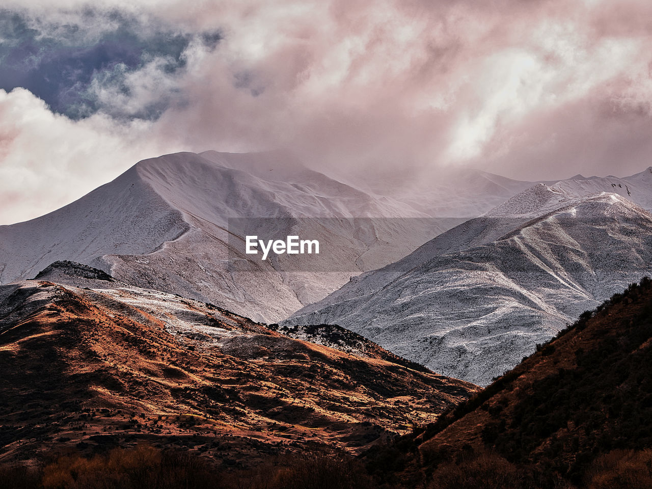 AERIAL VIEW OF SNOWCAPPED MOUNTAIN AGAINST SKY