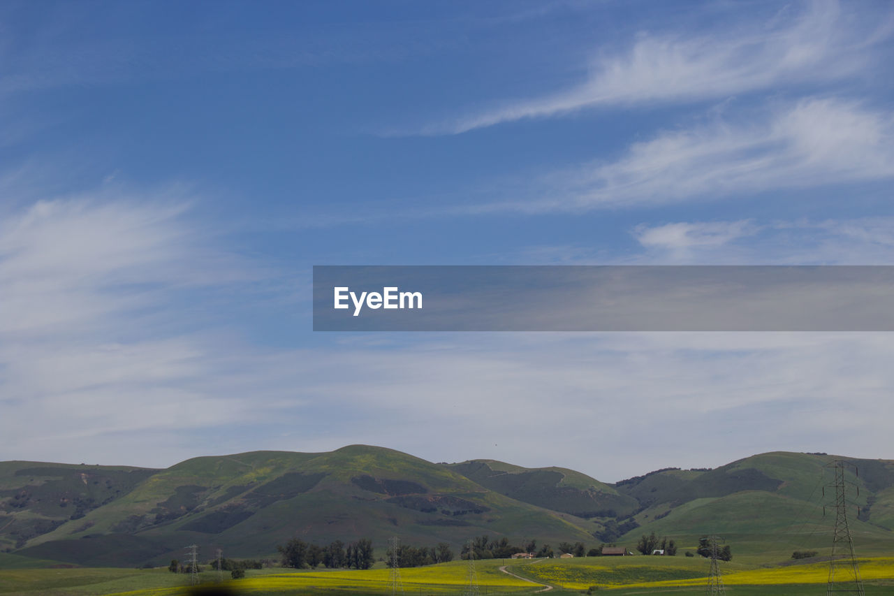 SCENIC VIEW OF LAND AND MOUNTAINS AGAINST SKY