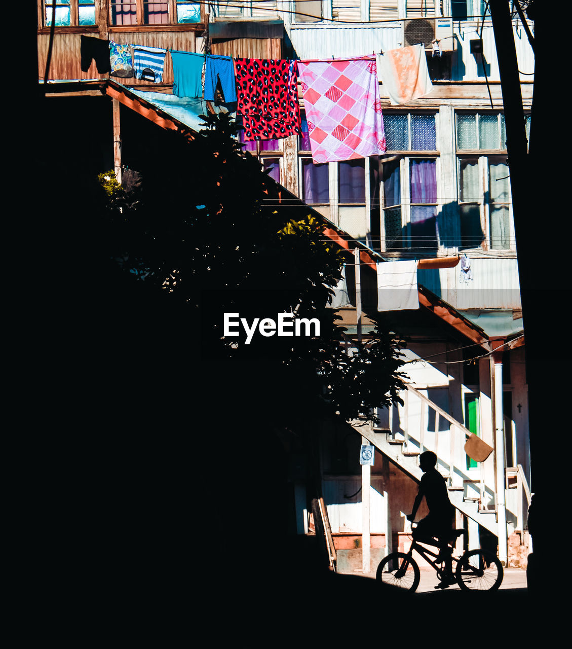 Illuminated buildings in city