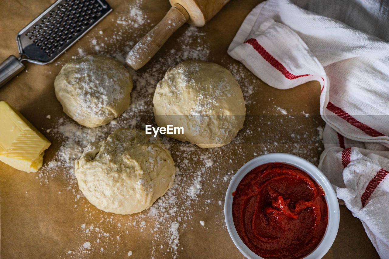 Close-up of dough on table