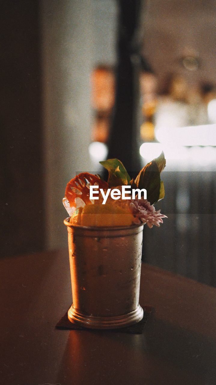 Close-up of drink on table