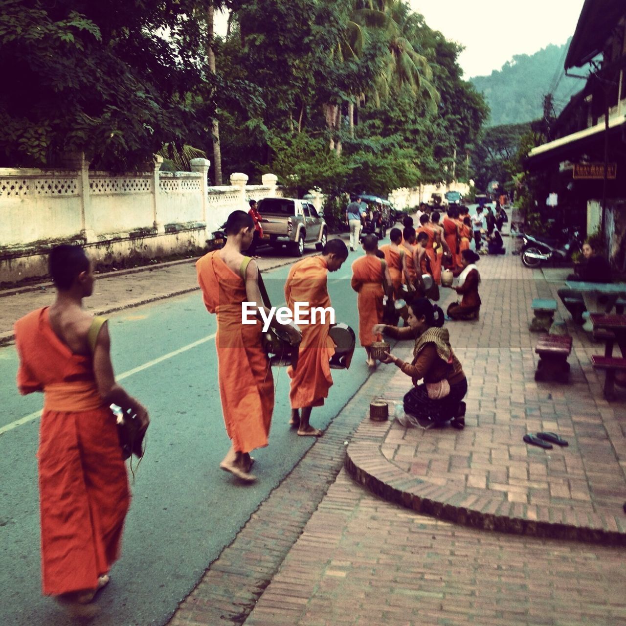 Street march of buddhists