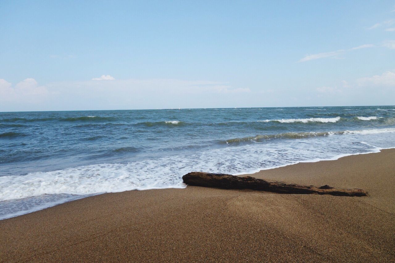 SCENIC VIEW OF BEACH BY SEA AGAINST SKY