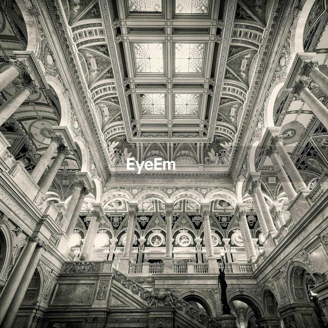 Low angle view of ceiling of building