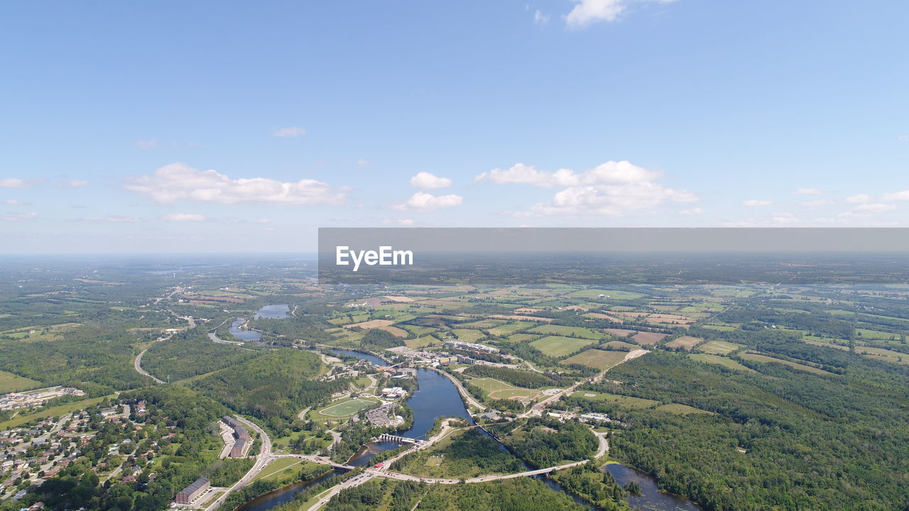 Aerial view of landscape against sky