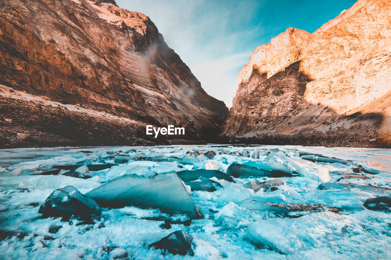 Scenic view of lake against mountain