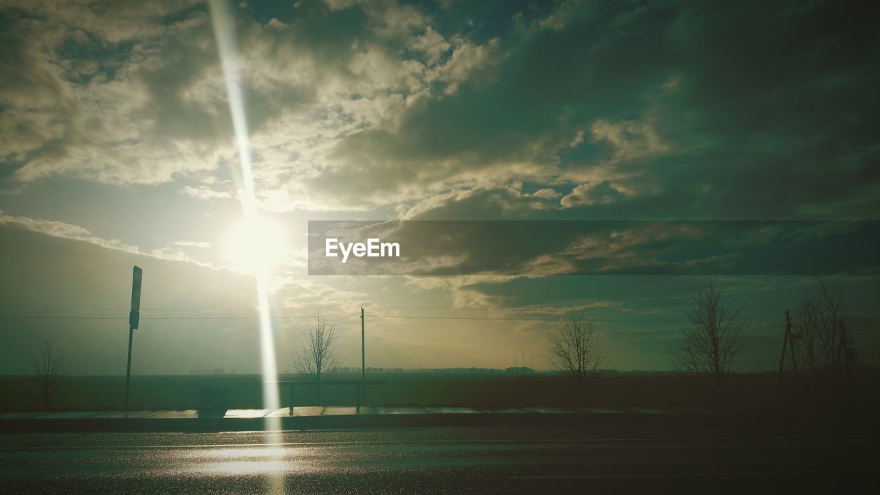 Road against sky during sunset