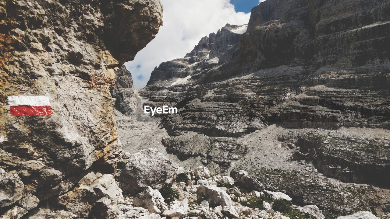 Scenic view of rocky mountains against sky