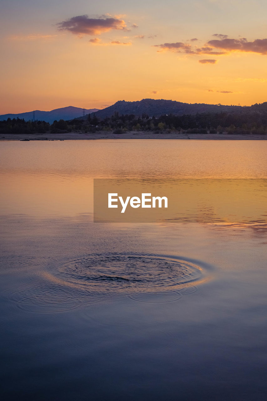 SCENIC VIEW OF LAKE DURING SUNSET