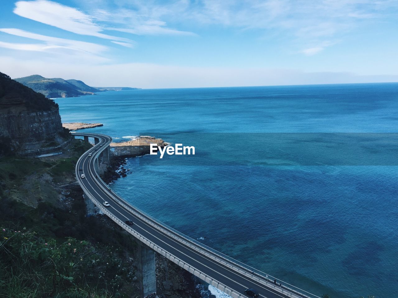 High angle view of sea against sky