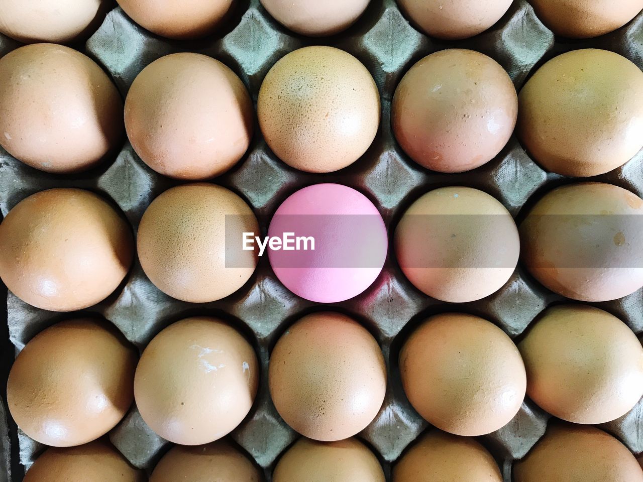 Full frame shot of eggs in carton