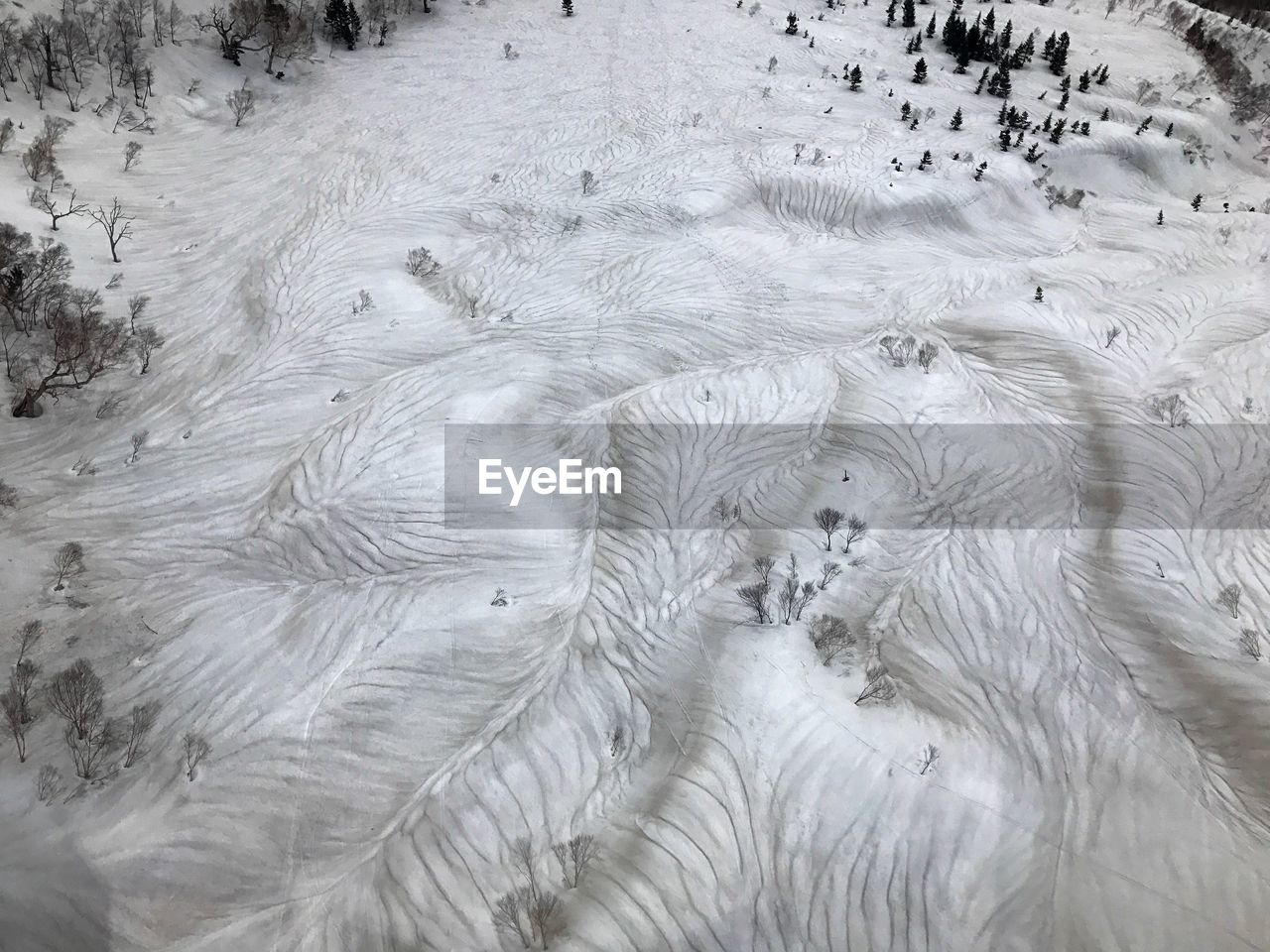 High angle view of winter landscape