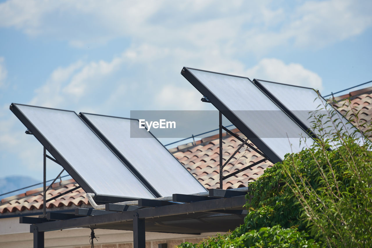 solar panels on field