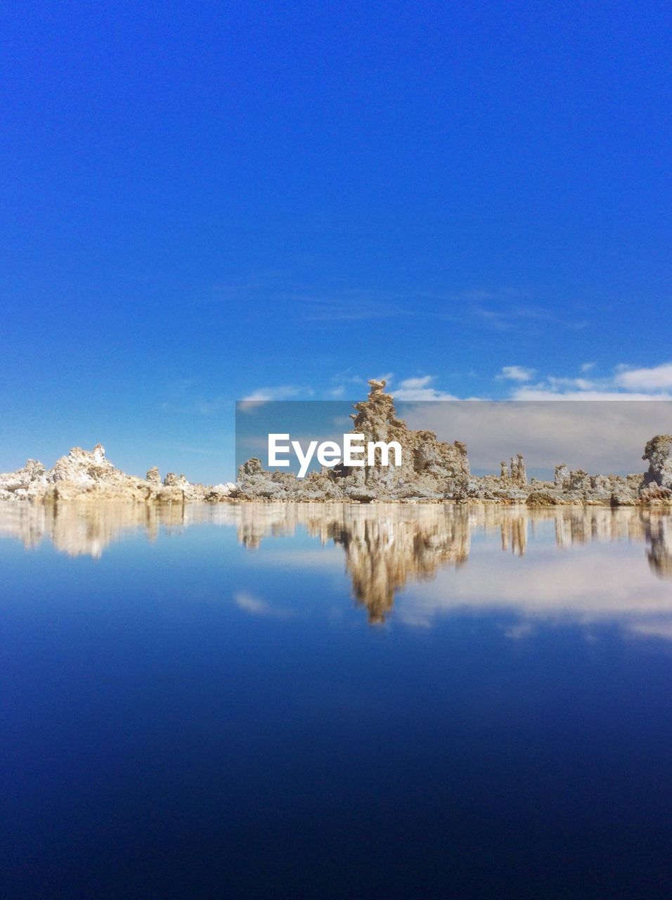 Reflection of rocks on water