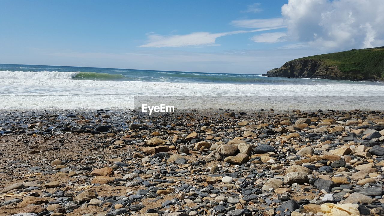 Scenic view of beach against sky