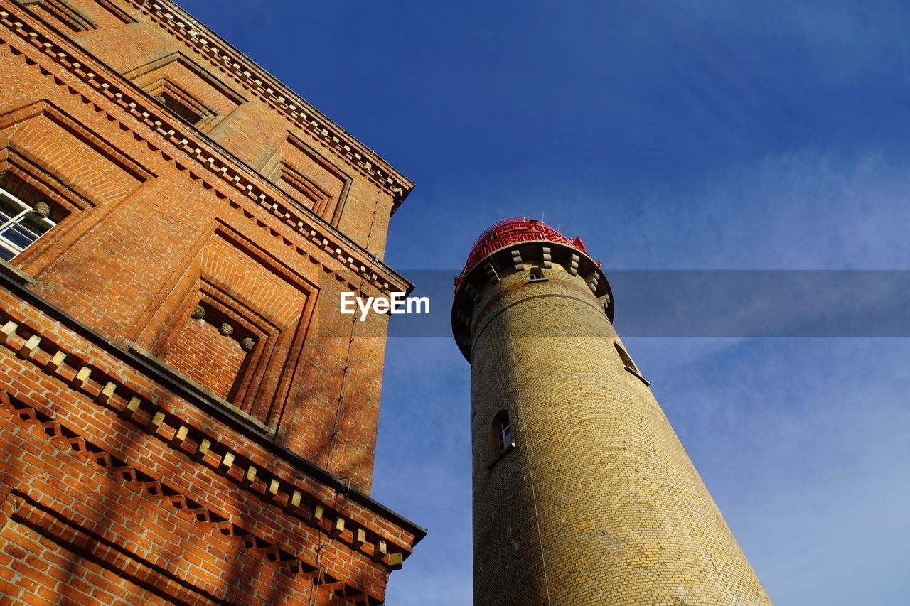 Low angle view of historical building lighthouse