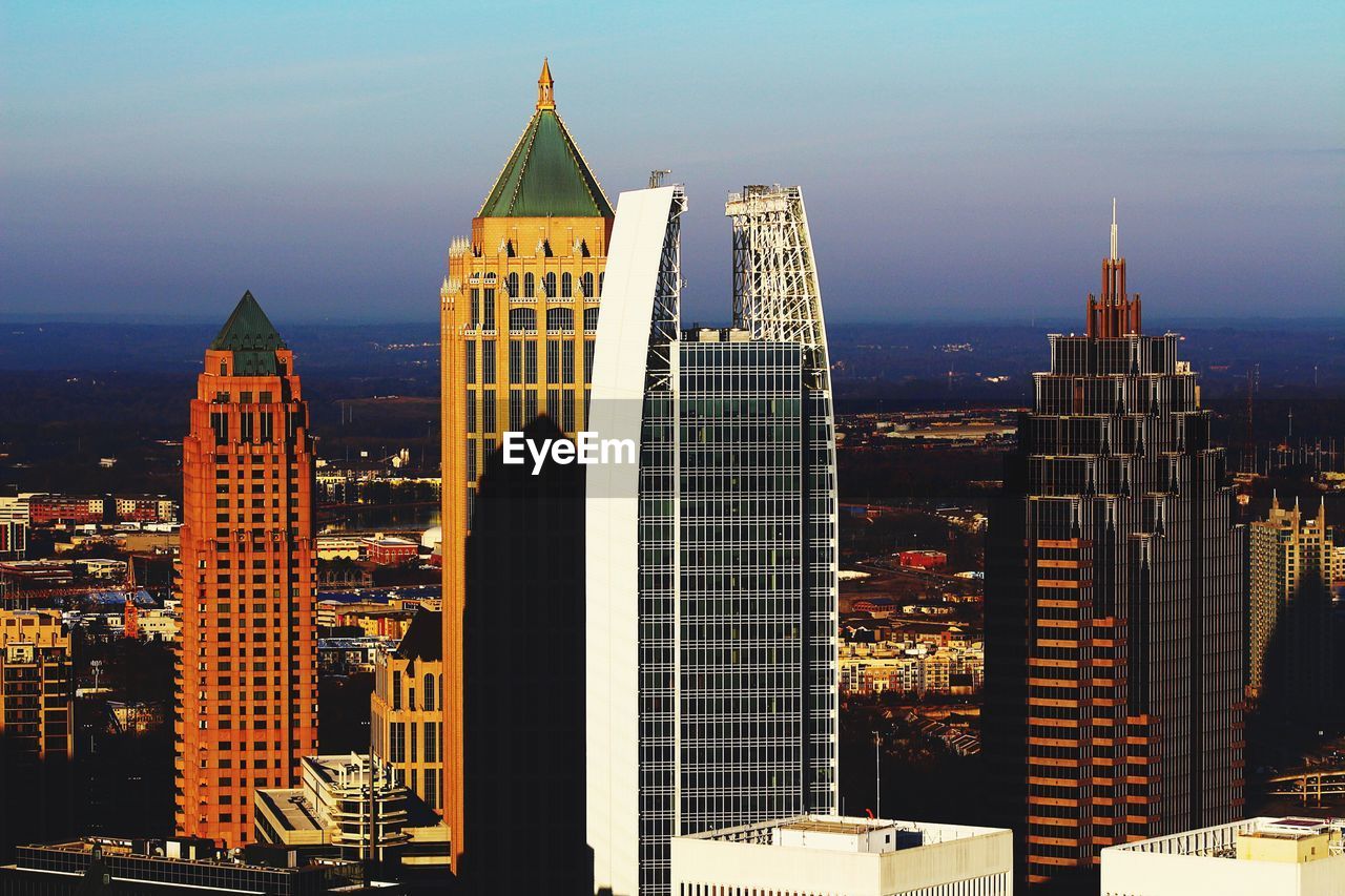 View of skyscrapers in city