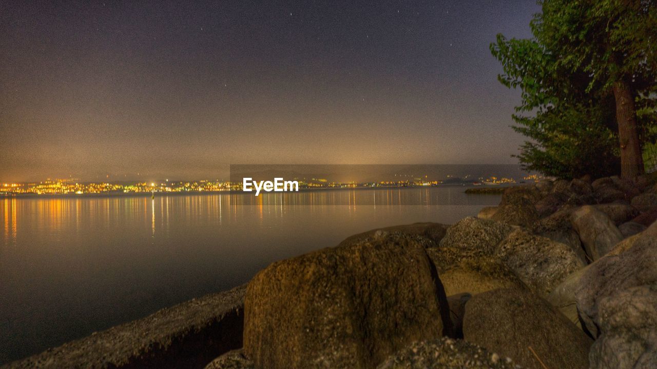 SCENIC VIEW OF SEA AT NIGHT
