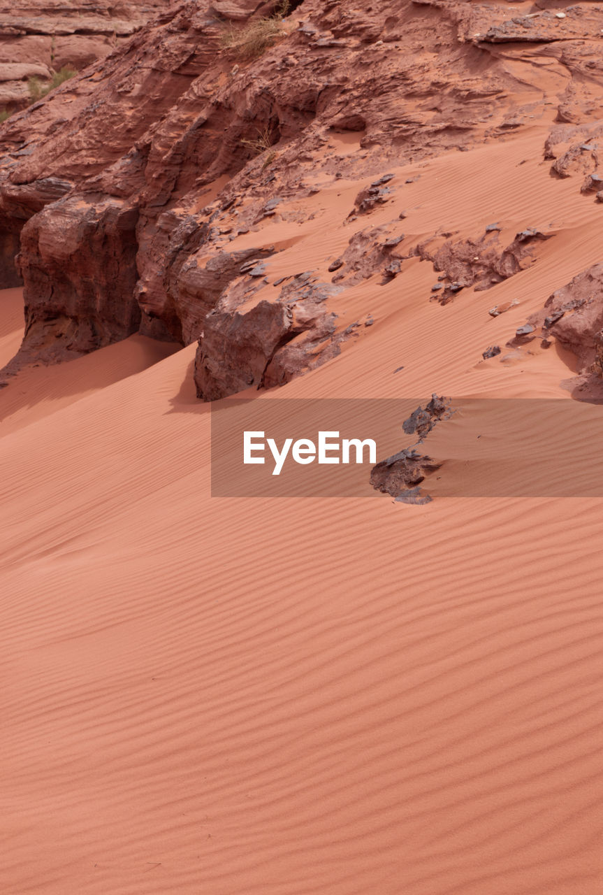 Sand dunes in desert