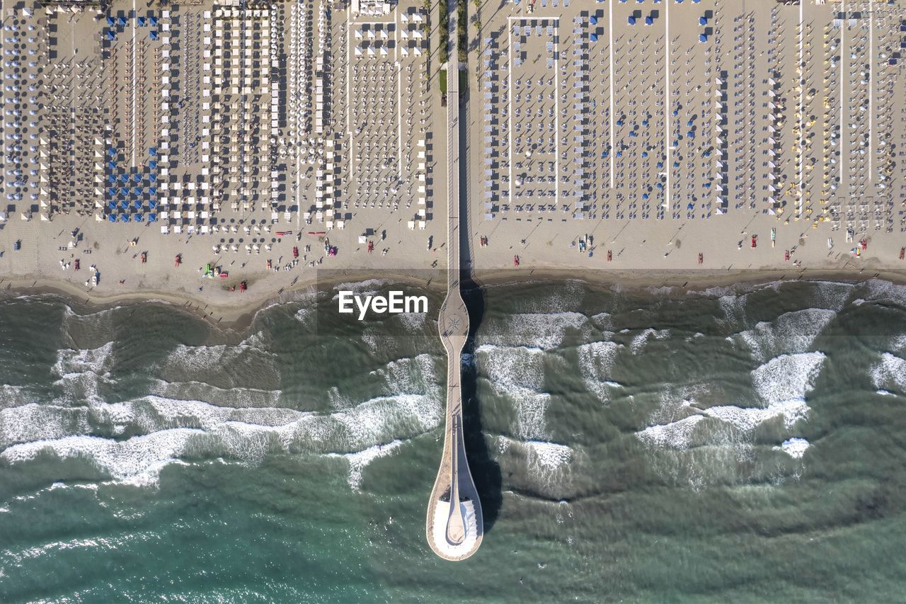 Aerial photographic documentation of the lido di camaiore toscany italy pier