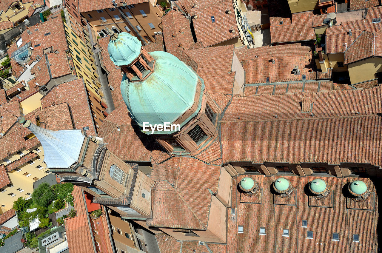 View from above of the church of san bartolomeo in bologna , italy