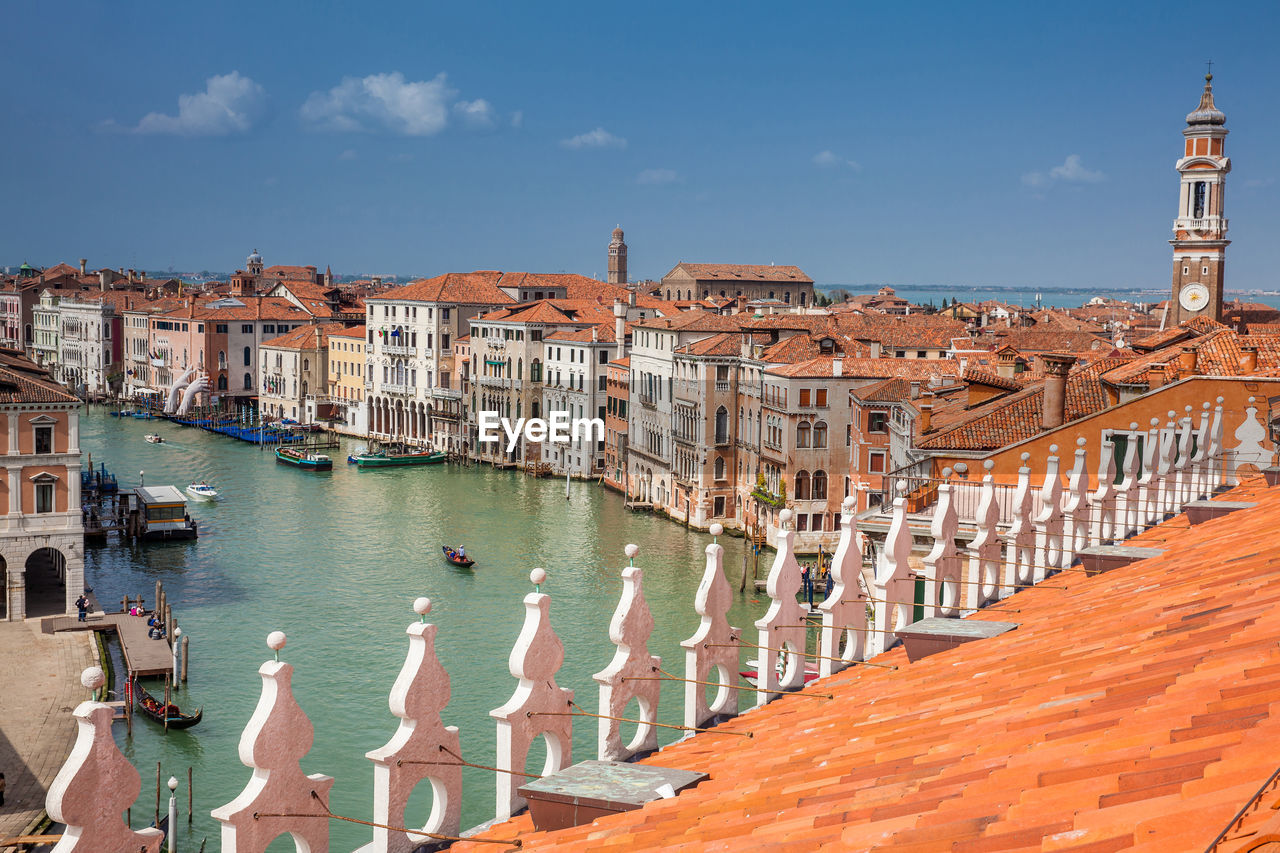 View of the beautiful venice city and the grand canal in a sunny early spring day