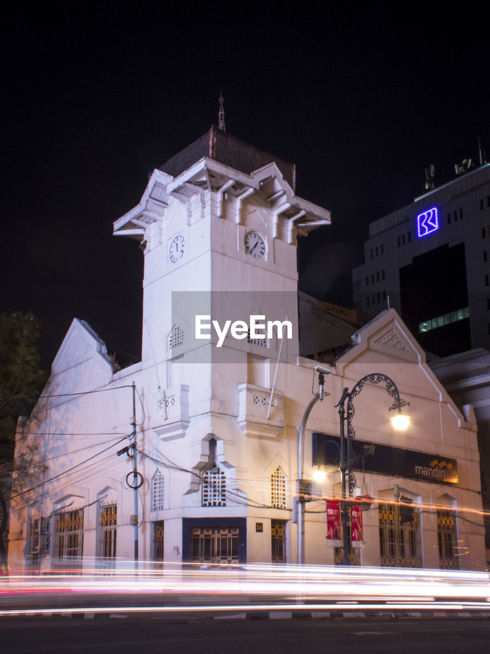 VIEW OF BUILDING AT NIGHT