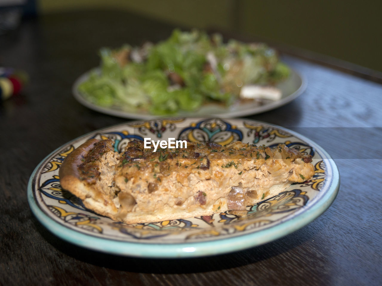 Close-up of food in plate on table